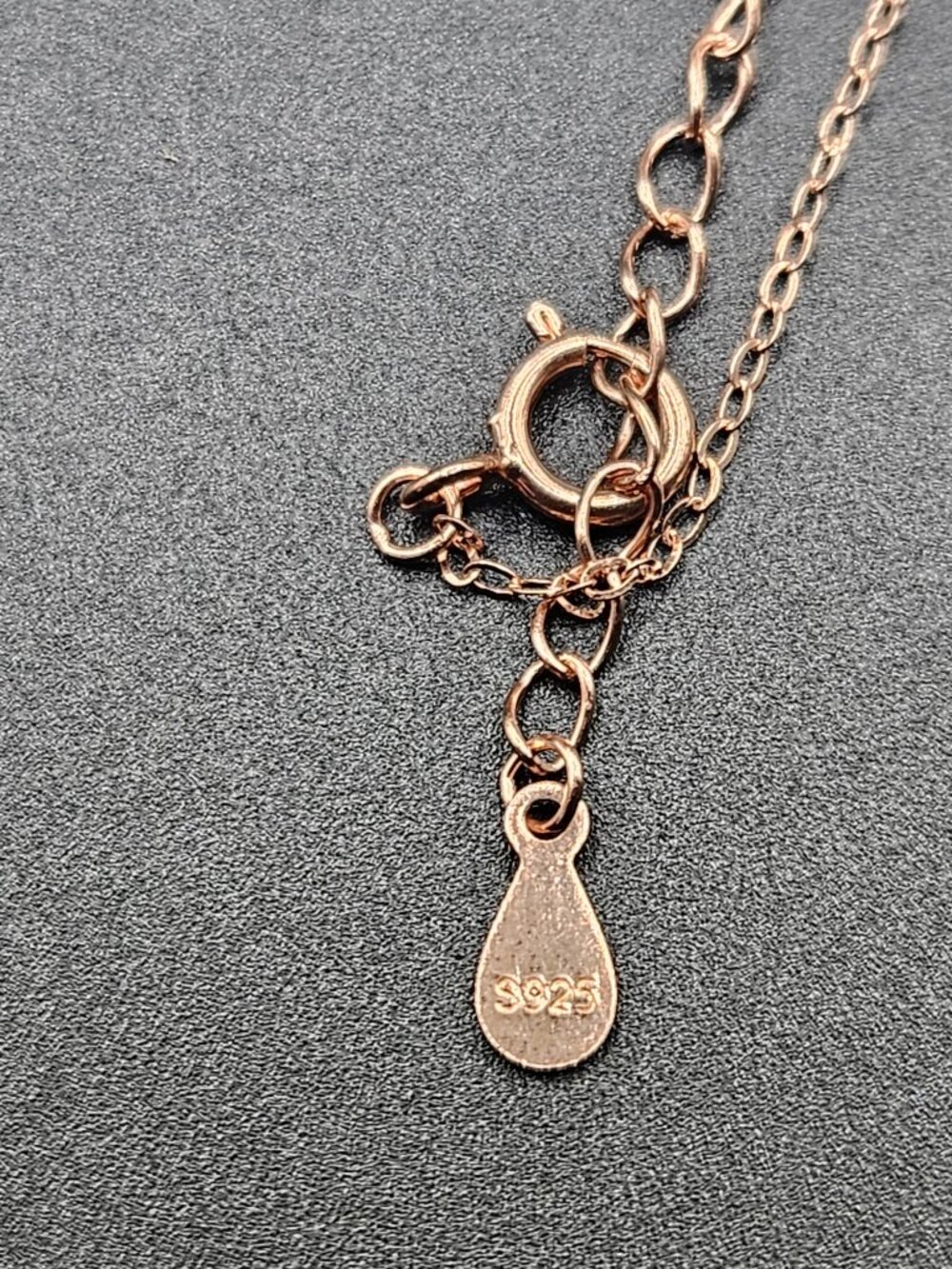 925 Sterling Silver Rose Gold Heart Necklace I Love You Always Forever Adj - Picture 4 of 4